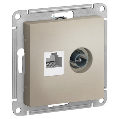 IRIDIUM Розетка TV + RJ45, Шампань, M1503