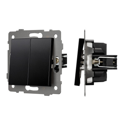 049893 - Механизм выключателя двухклавишный проходной SWT-MKP2-PL-BK-V (250V, 10A) (Arlight, -)