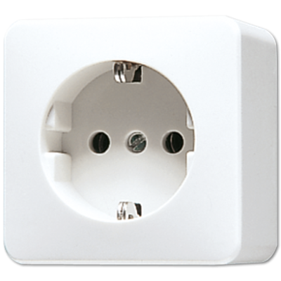 Розетка с заземлением 16А 250V~ накладного монтажда; белая, 321AWW