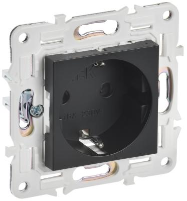 SKANDY Роз. с з/к/ш 16А б/к SK-R06Bl черн. IEK, SK-R14-16-1-K02