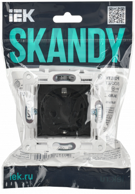 SKANDY Роз. с з/к/ш 16А б/к SK-R06Bl черн. IEK, SK-R14-16-1-K02