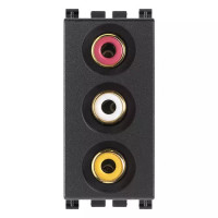 Vimar Розетка с тремя RCA коннекторами, серая, 19335