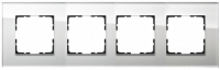 Рамка 4-постовая, стекло White Glass, G1004GW, Jasmart Electric
