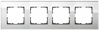 Рамка 4-постовая, стекло White Glass, G1004GW, Jasmart Electric