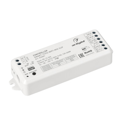Контроллер SMART-TUYA-WIFI-MIX-SUF (12-36V, 2x5A, 2.4G) (Arlight, IP20 Пластик, 5 лет), 034501
