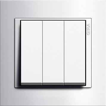 Gira Выключатель 3-клавишный, глянцевый белый - матовый белый, серия Event Opaque