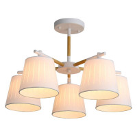 Evoluce SL375.502.05 Светильник потолочный Белый, Светлое дерево/Белый E27 5*40W