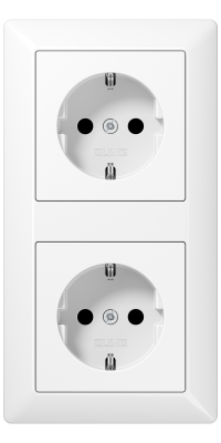 Jung Блок: Розетка 2к+з + Розетка 2к+з,  серия AS 500