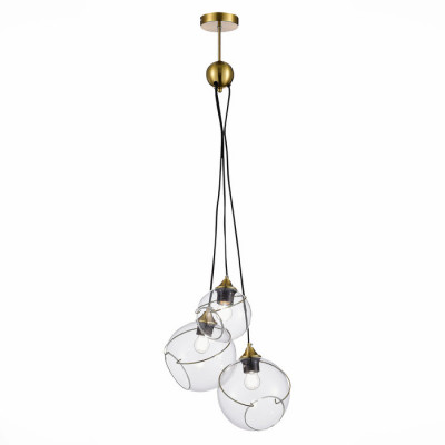 ST LUCE SLE103113-03 Светильник подвесной Золотистый/Прозрачный E27 3*60W