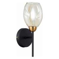 Evoluce SLE155501-01 Светильник настенный Черный, Латунь/Янтарный E14 1*40W