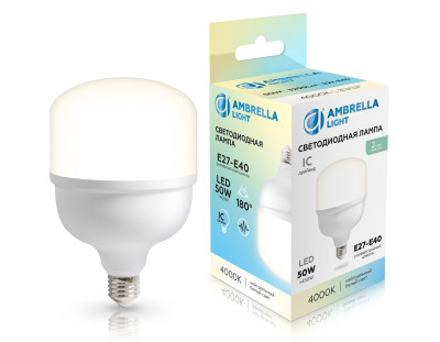 Светодиодная лампа высокомощная T120 E27-E40 50Вт 4000K 180°, AMBRELLA LIGHT, 1205004