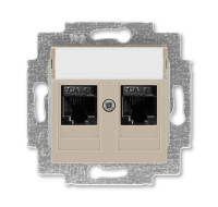 5014H-A61018 18W - Розетка информационная ABB Levit двойная 2хRJ45 категория 6 кофе макиато - 2CHH296118A6018