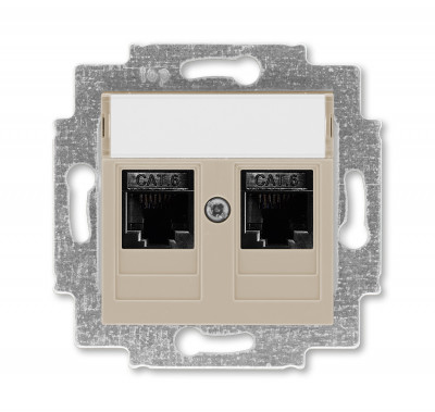 5014H-A61018 18W - Розетка информационная ABB Levit двойная 2хRJ45 категория 6 кофе макиато - 2CHH296118A6018