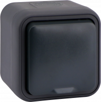 Donel W55 Розетка 1-я с защ.крышкой,2К+З. и шт., накладная, антрацит, IP55, серия (тип) DIP55 , DIP18828