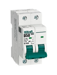 DEKraft Авт. выкл. без теплозащиты 2P 50А х-ка D 6кА ВА-103M