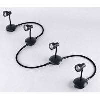 LUSSOLE BAY SHORE Трековый светильник, цвет основания - черный, плафон - металл (цвет - черный), 4x50W GU10, LSP-9821-04 LUSSOLE BAY SHORE Трековый светильник, цвет основания - черный, плафон - металл (цвет - черный), 4x50W GU10, LSP-9821-04