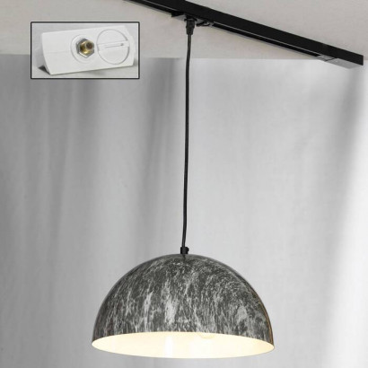 LUSSOLE CALDWELL Подвесной светильник, цвет основания - черный, плафон - металл (цвет - серый), 3x40W E14, LSP-0178-TAW