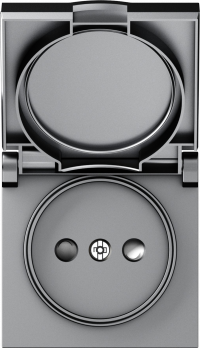 Donel A07 матовый серый накладка для розетки без заземления, с крышкой, 16A 250 В~, серия DB, DE43440