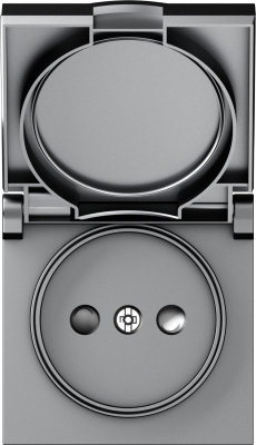 Donel A07 матовый серый накладка для розетки без заземления, с крышкой, 16A 250 В~, серия DB, DE43440