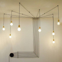 LUSSOLE FAIRBANKS Люстра мультиплекс, цвет основания - черный, 8x60W E27, LSP-9554