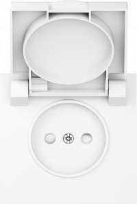 Donel S08 глянцевый белый накладка для розетки без заземления, с крышкой, 16A 250 В~, серия DB, DS43403