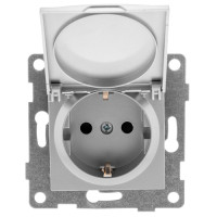 GUSI Ugra МЕХАНИЗМ Роз. 1-ой с/з с з/ш и крышкой, скрытая установка, 16А, 250В. Цвет серебро., С11Р91-004