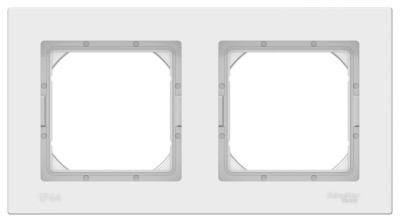 ATN440102 - ATLASDESIGN AQUA 2-постовая РАМКА, IP44, БЕЛЫЙ, Systeme Electric