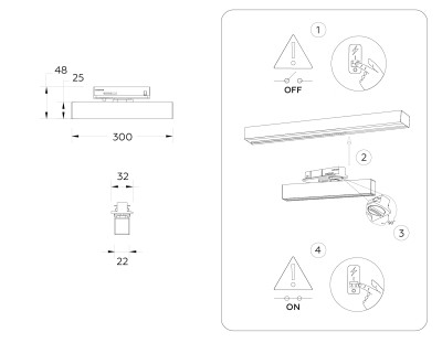 Трековый линейный светильник 3000K 12Вт 120°, AMBRELLA LIGHT, GL6765