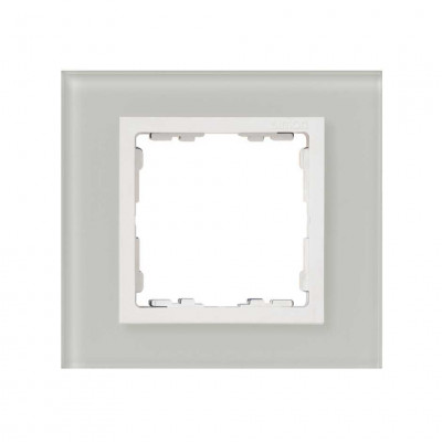 Simon S82N Рамка 1-ная, натуральный - белый (стекло), 82617-60