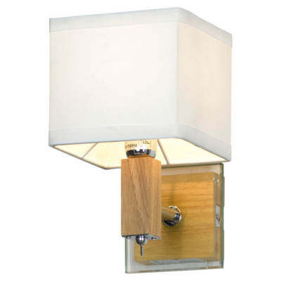 LUSSOLE MONTONE Бра, цвет основания - хром, плафон - ткань (цвет - белый), 1x6W E14, GRLSF-2501-01