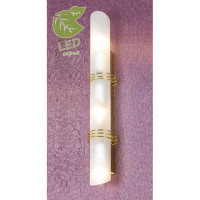 LUSSOLE SELVINO Бра, цвет основания - блестящее золото, плафон - стекло (цвет - белый), 3x6W E14, GRLSA-7701-03