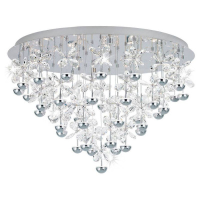 39246 Светодиодная люстра PIANOPOLI с димм., 43х1,8W(LED), ?780, H525, нерж. сталь, хром/хрусталь, п