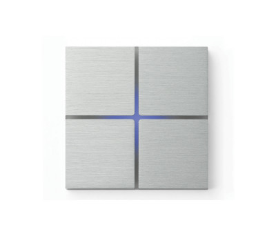 Basalte Выключатель 4-клавишный, sentido collection - aluminium, цвет  brushed aluminium
