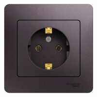 РОЗЕТКА с заземлением,16А, 250В, в сборе,СИРЕНЕВЫЙ ТУМАН