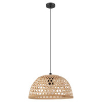 Eglo 43253 Подвес CLAVERDON, 1x40W (E27), ?370, H1100, сталь, черный/дерево, натуральный