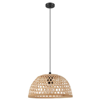 Eglo 43253 Подвес CLAVERDON, 1x40W (E27), ?370, H1100, сталь, черный/дерево, натуральный