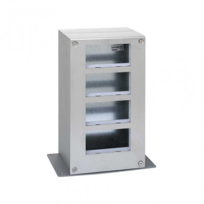 Simon Cima 500 Сталь Башня двусторонняя на 4 модуля, 168х133х298,5мм, опора 133х221мм, 52510224-036