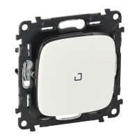 Legrand Valena ALLURE.Переключатель 10АХ 250В с подсветкой,с лицевой панелью.Безвинтовые зажимы.Белый, 752726