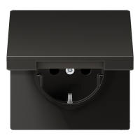 Штепсельная розетка SCHUKO 16A 250V~ с защитой от детей и откидной крышкой; антрацит, AL1520KIKLAN