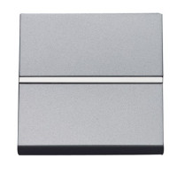 N2204.6 PL - Механизм 1-клавишной кнопки с нормально-закрытым контактом с клавишей без символа, 2-модульный, серия Zenit, цвет серебристый - 2CLA220460N1301