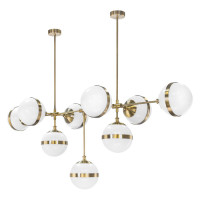 Lightstar 813191 (MC1803-9EB) Люстра GLOBO 9х40W  E14 electroplating bronze/white (в комплекте)