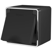 Werkel W5071235/ Розетка влагозащ. с зазем. с защит. крышкой и шторками Gallant (черный/хром), a050970 Werkel W5071235/ Розетка влагозащ. с зазем. с защит. крышкой и шторками Gallant (черный/хром), a050970