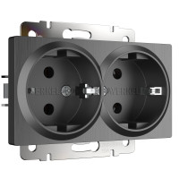 Werkel W1172004/ Розетка двойная с заземлением (графит рифленый), a050745