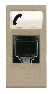 N2117.6 CV - Розетка телекоммуникационная на 6 контактов, 1-модульная, тип RJ12, серия Zenit, цвет шампань - 2CLA211760N1901 N2117.6 CV - Розетка телекоммуникационная на 6 контактов, 1-модульная, тип RJ12, серия Zenit, цвет шампань - 2CLA211760N1901