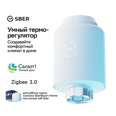 Умный терморегулятор для радиатора отопления Sber - SBDV-00185