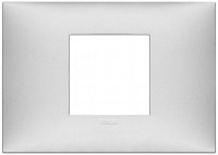 Vimar Накладка на 2 модуля центрально для коробки на 3 модуля, серебро матовое, 09672.21