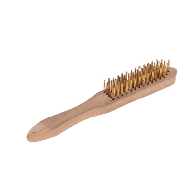 Щетка по металлу с деревянной ручкой, 5 рядов, 280мм KRANZ, KR-91-1258