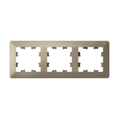 ATN220503 - ATLASDESIGN AIR 3-постовая РАМКА, ШАМПАНЬ/дымчатый черный, Systeme Electric