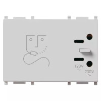 Vimar Розетка для электробритв с разделительным тр-ром с антибактериальным покрытием, 14290.AB