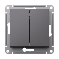 ATN001417 - ATLASDESIGN 2-клавишный ВЫКЛЮЧАТЕЛЬ КНОПОЧНЫЙ, сх.5, 10А, механизм, БАЗАЛЬТ, Systeme Electric